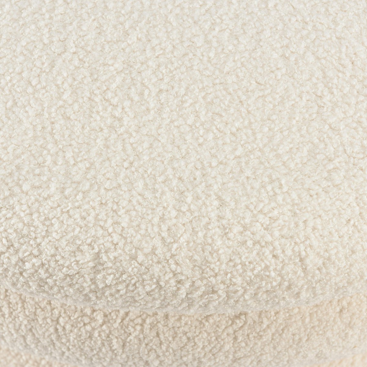 Pouf rond avec rangement tissu bouclette écru D79 cm COLOMBUS ecru, PIER IMPORT