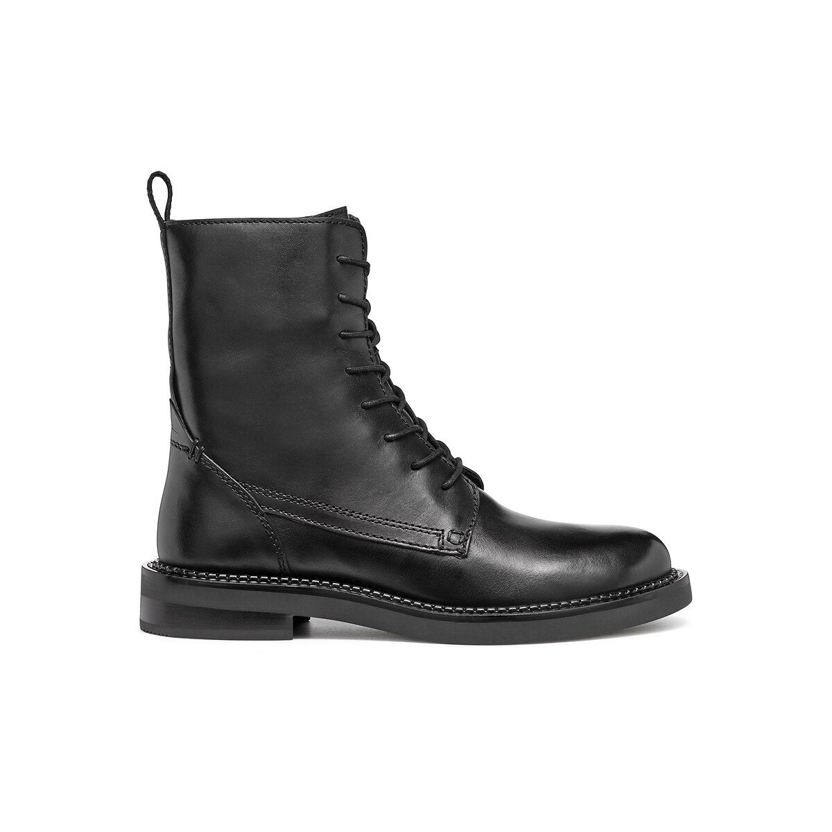 Botines de piel con cordones SERILDA negro, GEOX