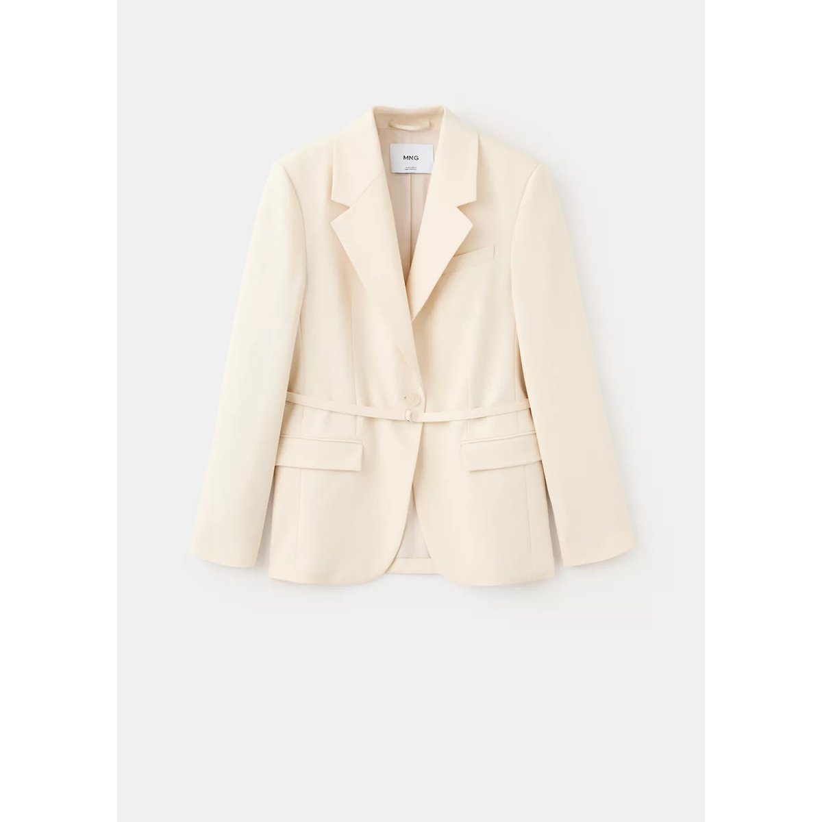 Veste costume ceinture écru, MANGO