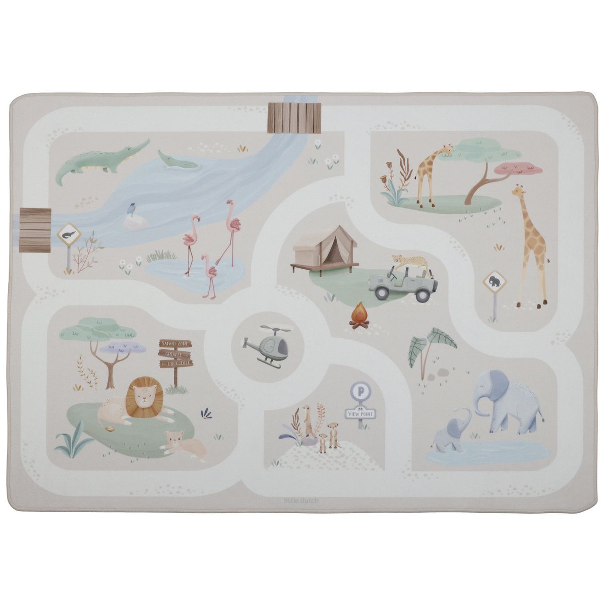 Tapis de jeu et circuit de voitures beige, multicolore, LITTLE DUTCH