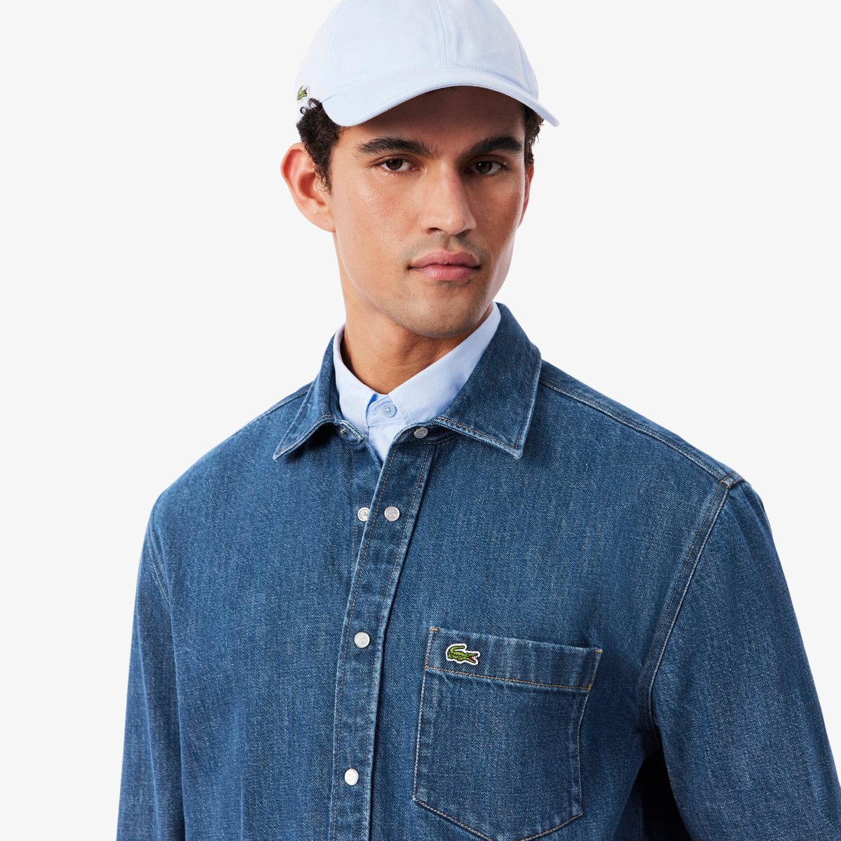 Chemise denim regular fit bleu-mk9, LACOSTE