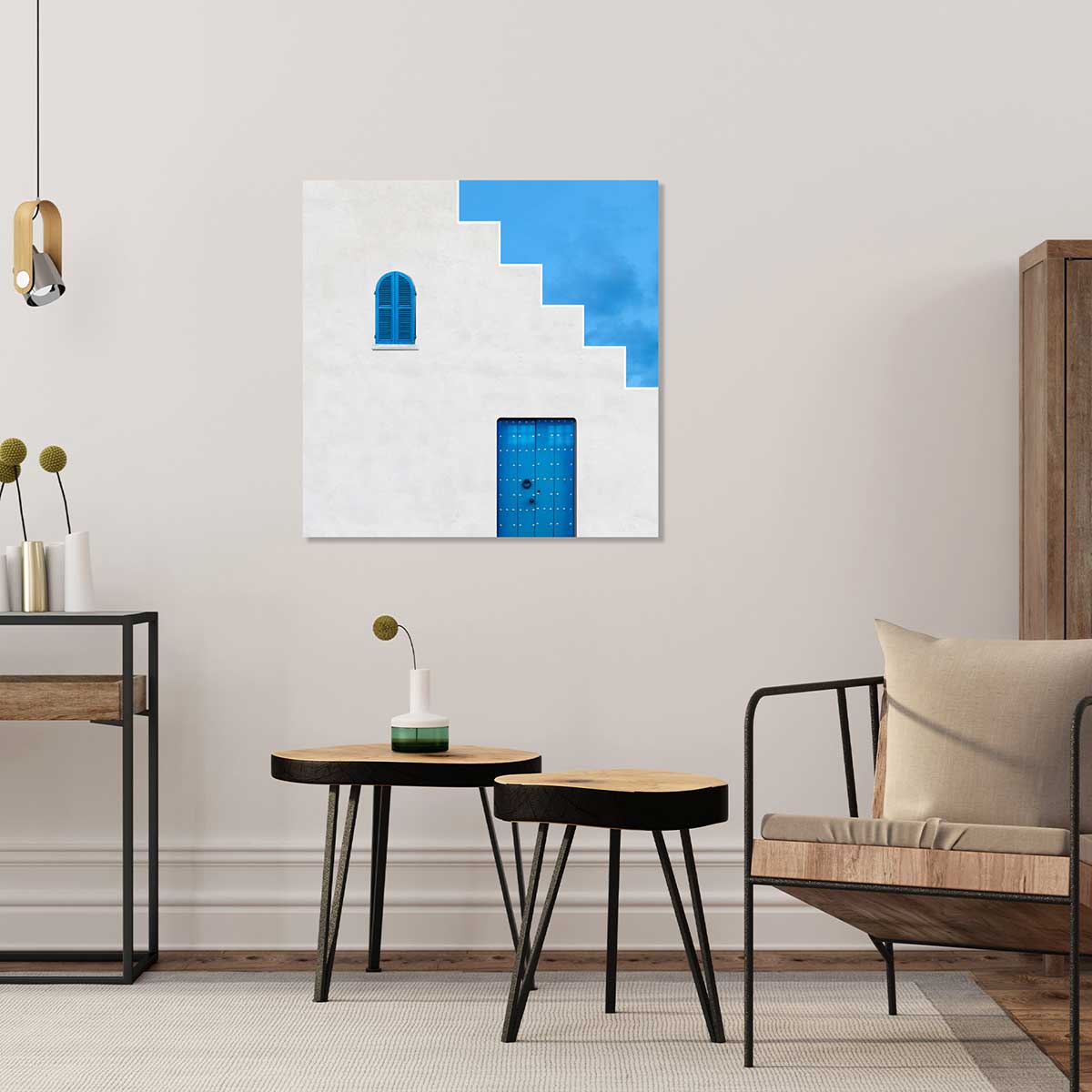 Tableau bleu grec tableau alu dibond, HEXOA
