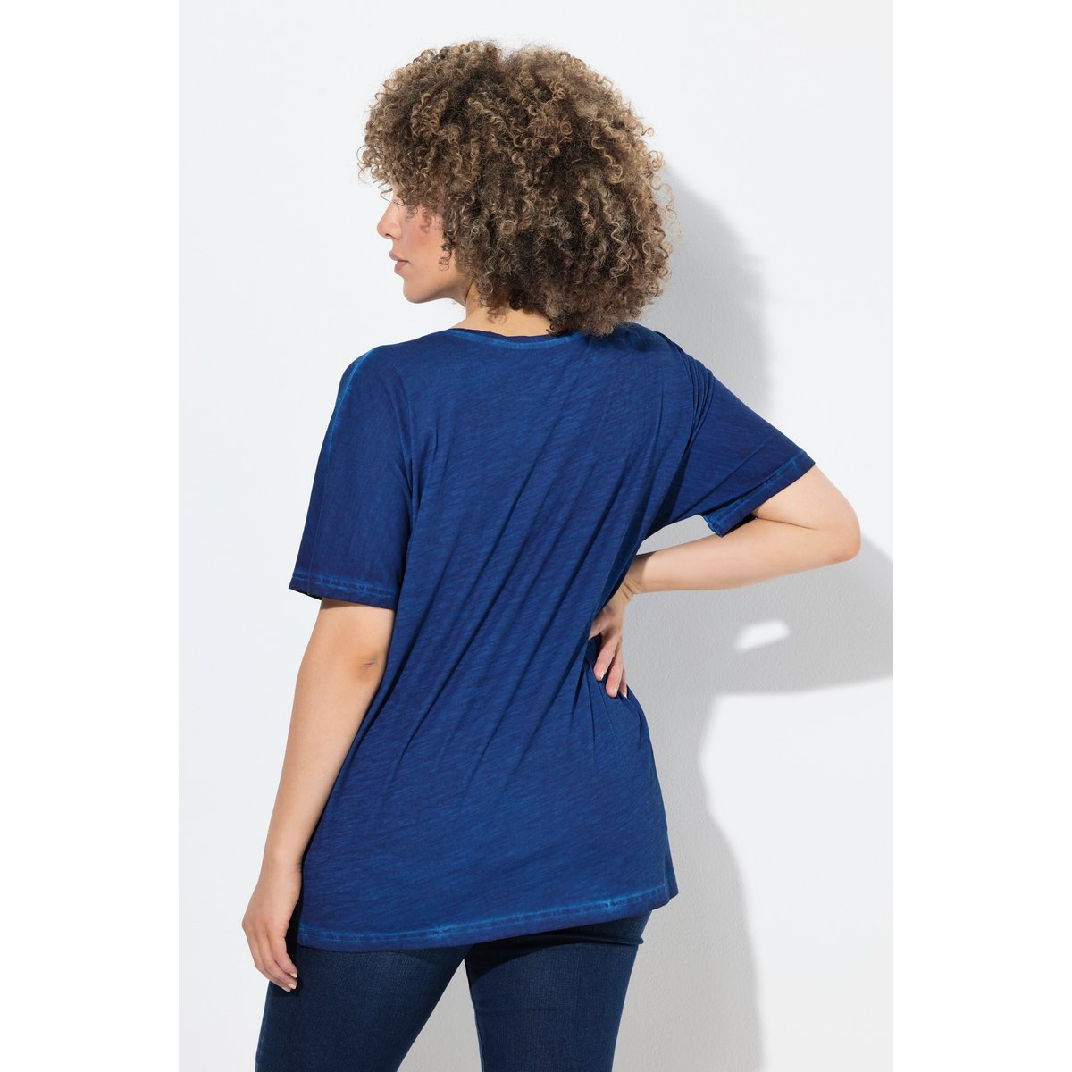 T-shirt oversize avec messages bleu foncé, ULLA POPKEN