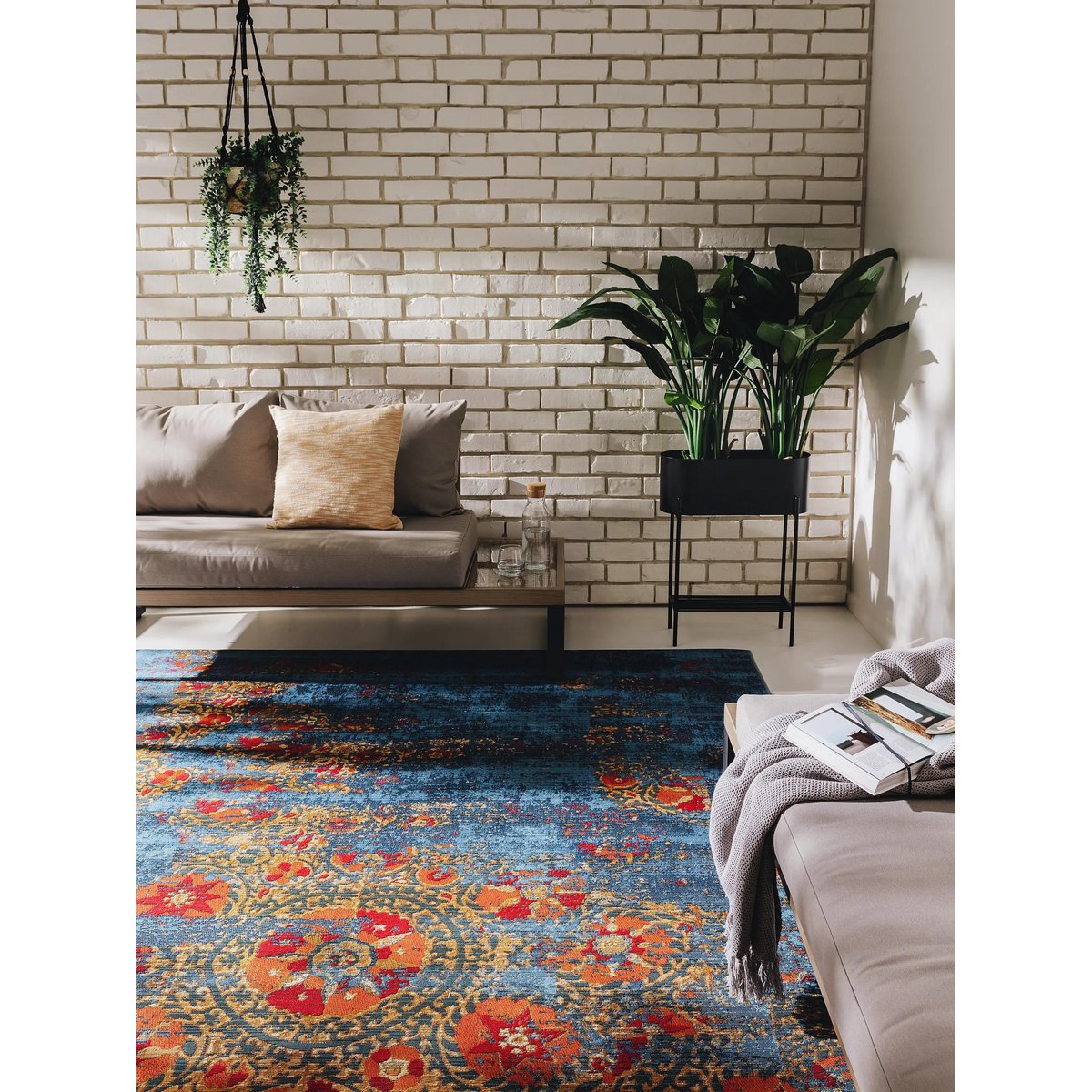 Tapis d'extérieur & intérieur ARTIS multicouleur/bleu, BENUTA