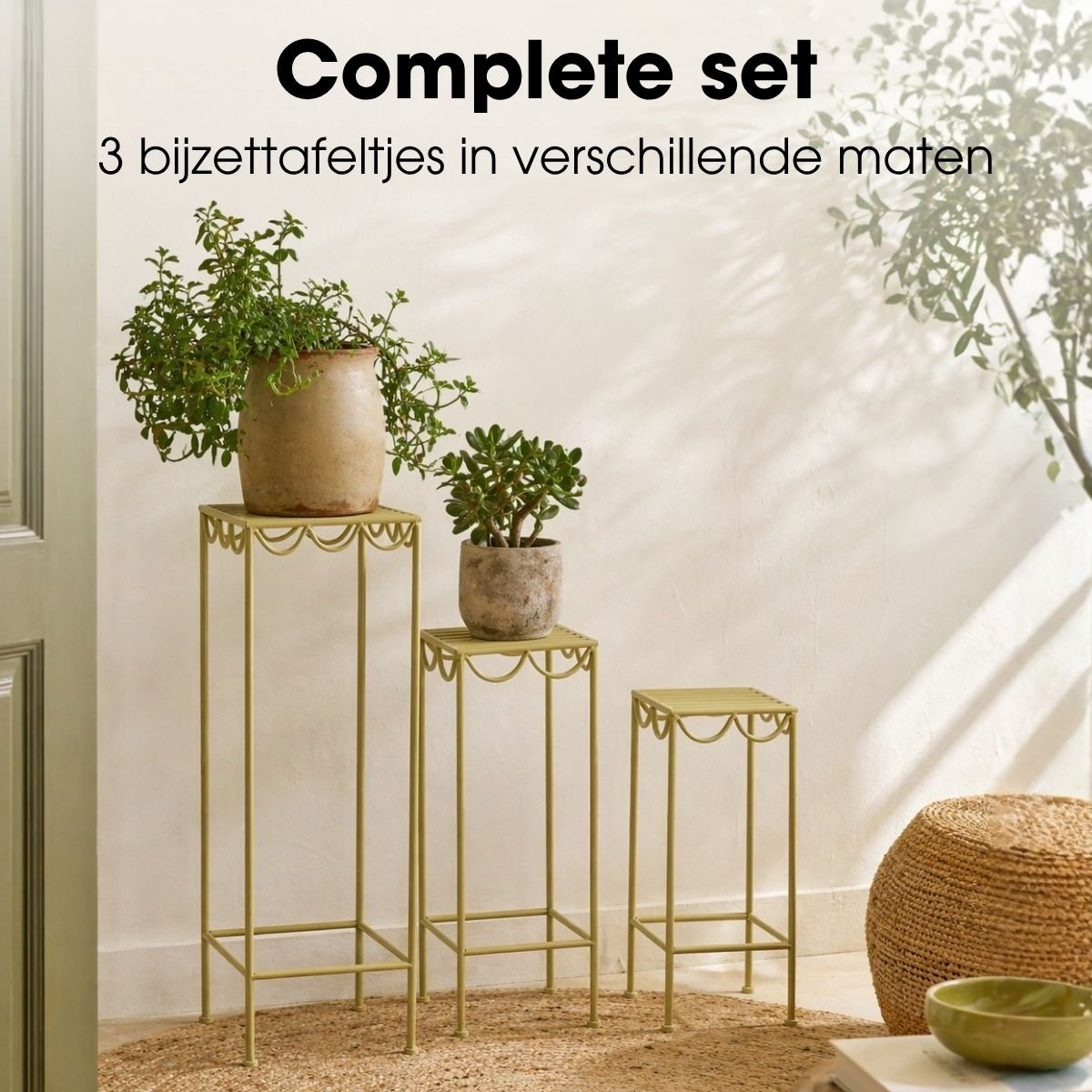 Support Pour Plantes D'extérieur ROSALIE vert clair, MICA DECORATIONS