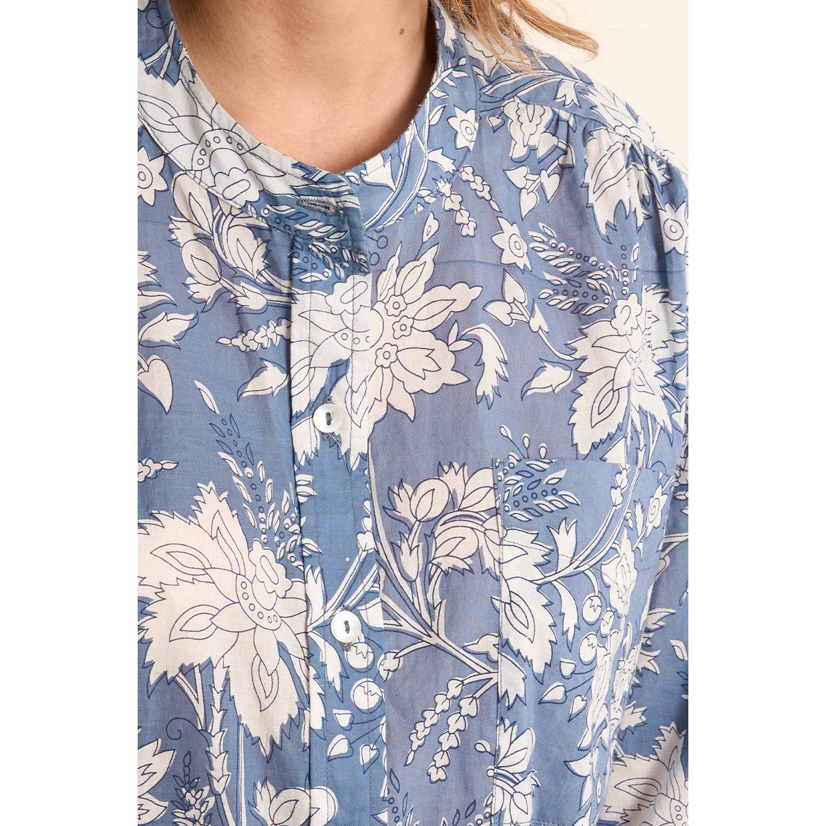 Chemise oversize en coton blue diviya, MOLLY BRACKEN