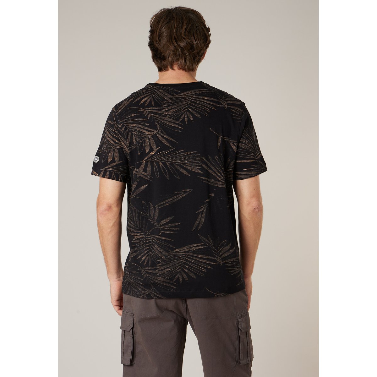 T-shirt homme en coton imprimé BLOSSOM black, DEELUXE
