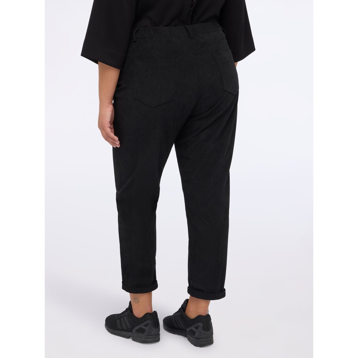 Pantalon Barrel en velours côtelé noir, FIORELLA RUBINO