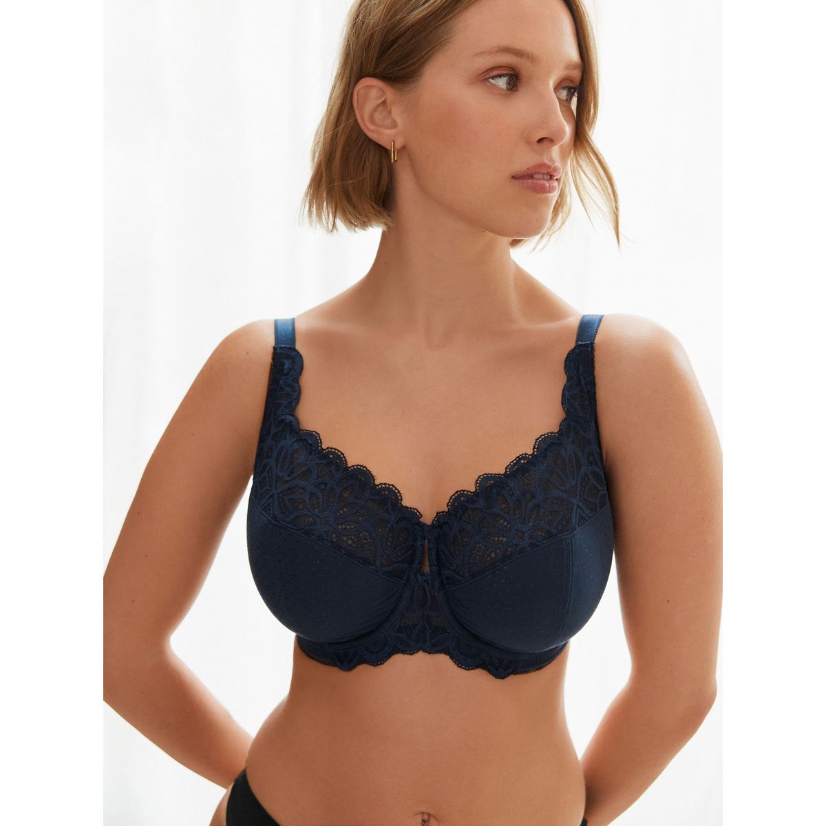 Soutien-gorge modal et dentelle dd+, lot de 2 bleu marine / blanc, NEXT