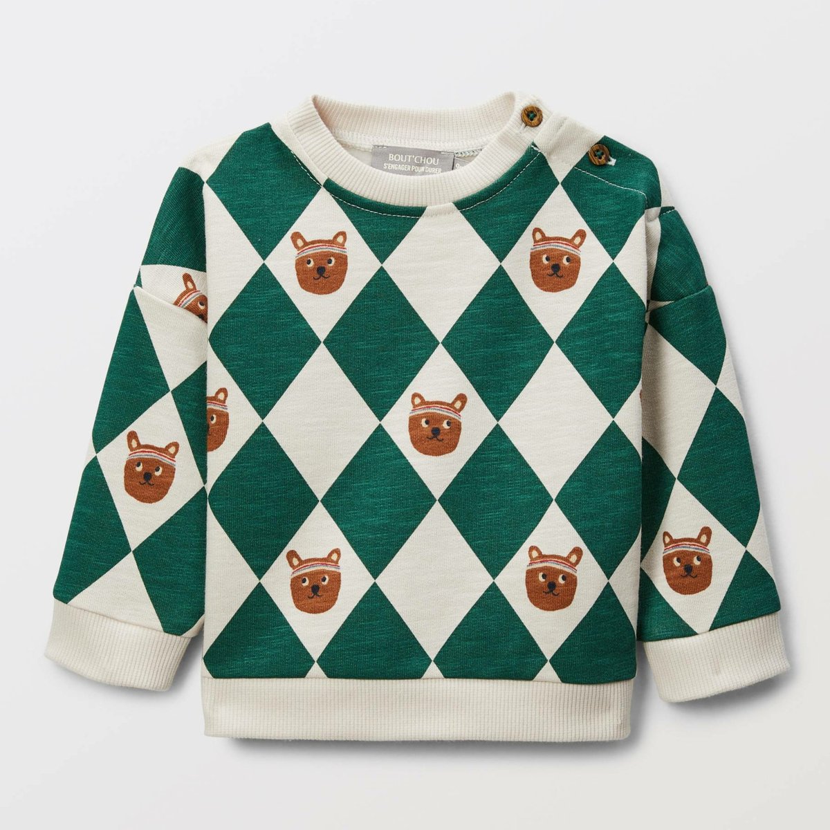 Sweat imprimé en coton BIO GOTS epine, BOUT'CHOU
