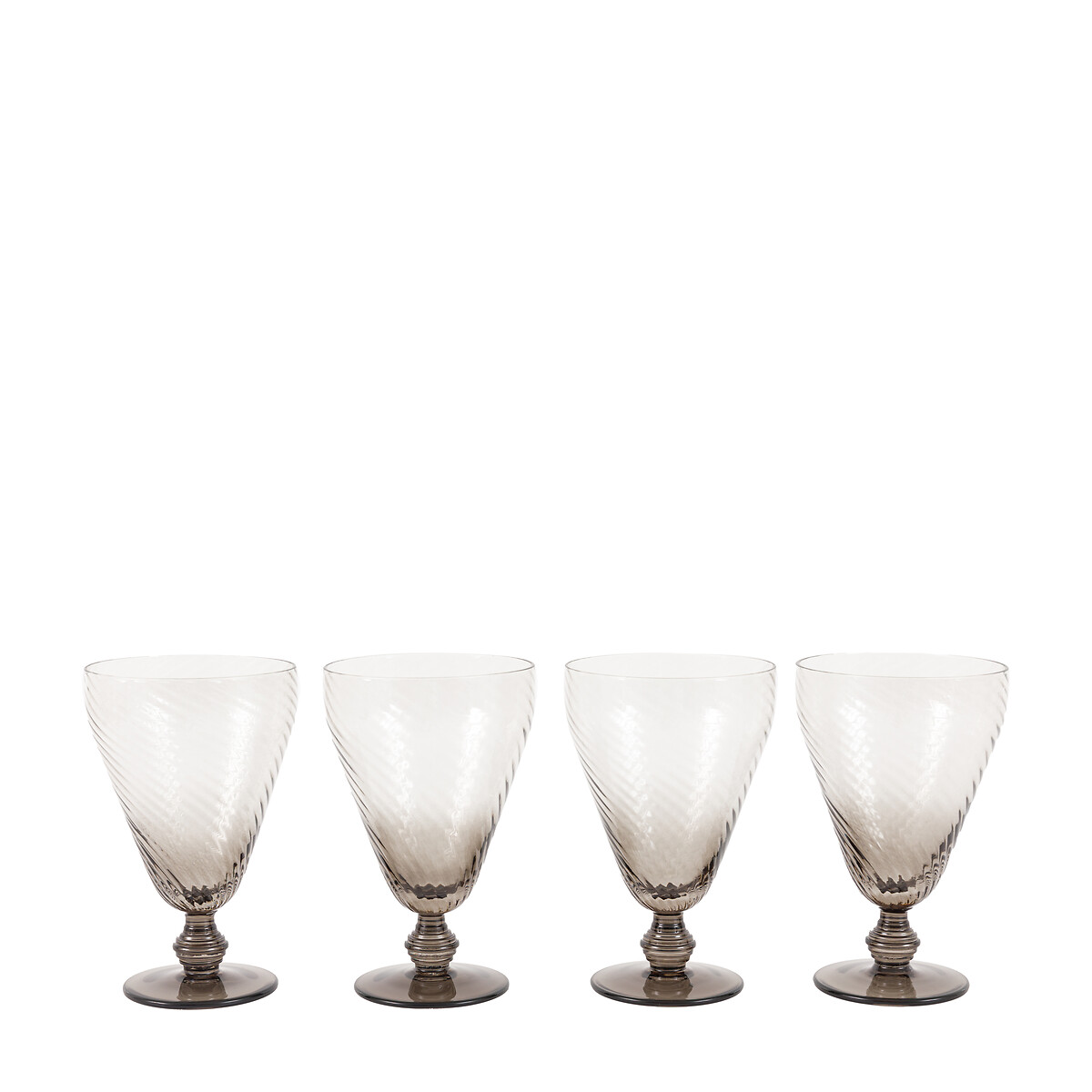Set of 4 Vela Wine Glasses in Smoked Grey grey, ÉDITÉ