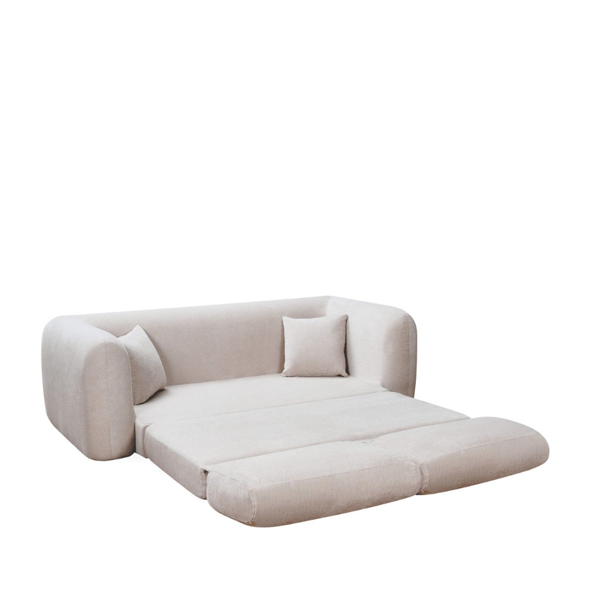 Canapé convertible compressé 3 places en tissu- LOU beige, DRAWER