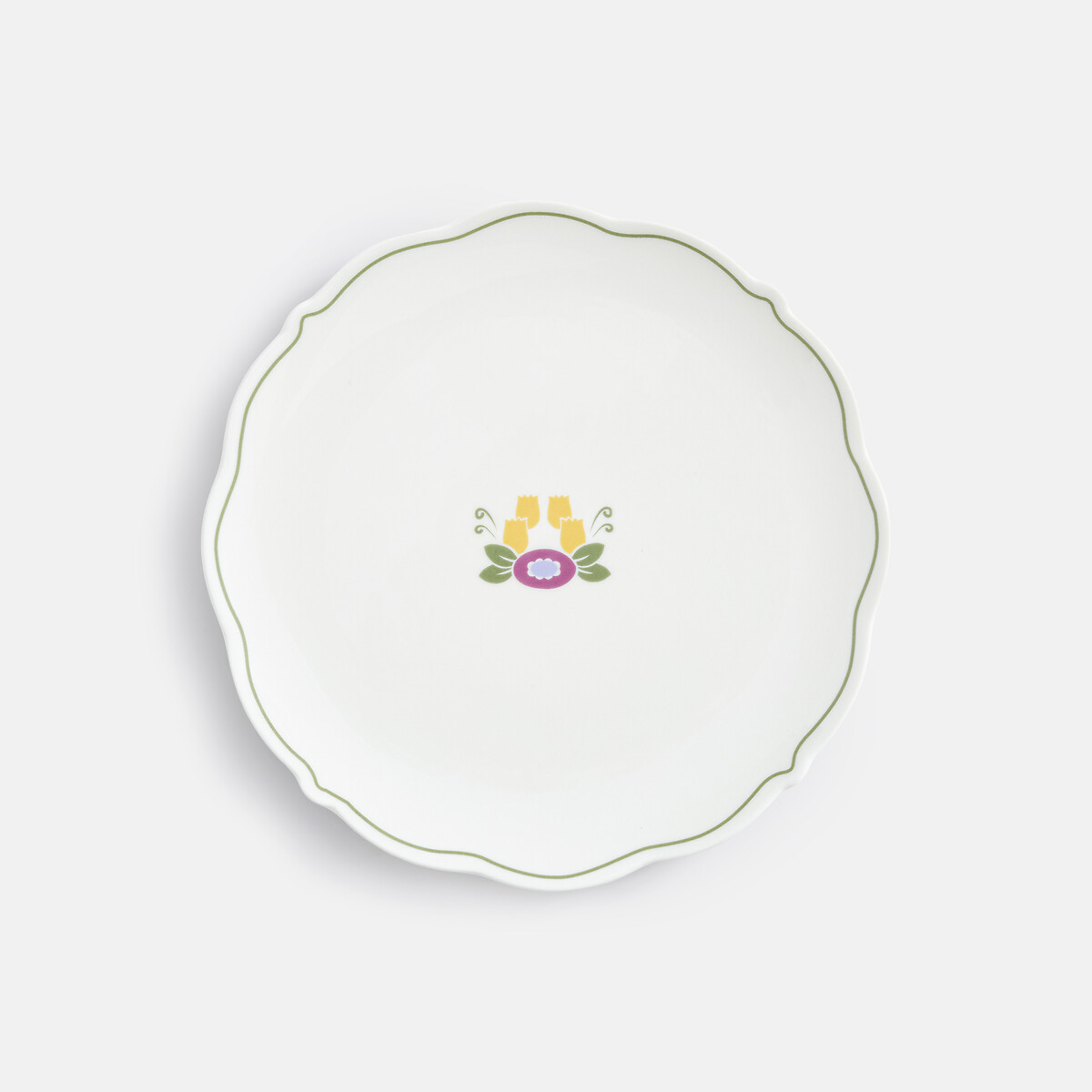 Lot de 4 assiettes à dessert au décor floral, en porcelaine, POPIE imprimé floral, LA REDOUTE INTERIEURS