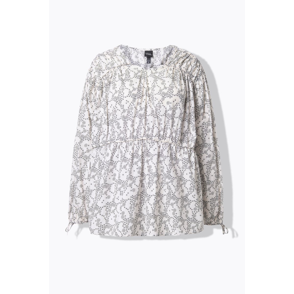 Blouse évasé à ligne en A avec encolure en blanc cassé, ULLA POPKEN