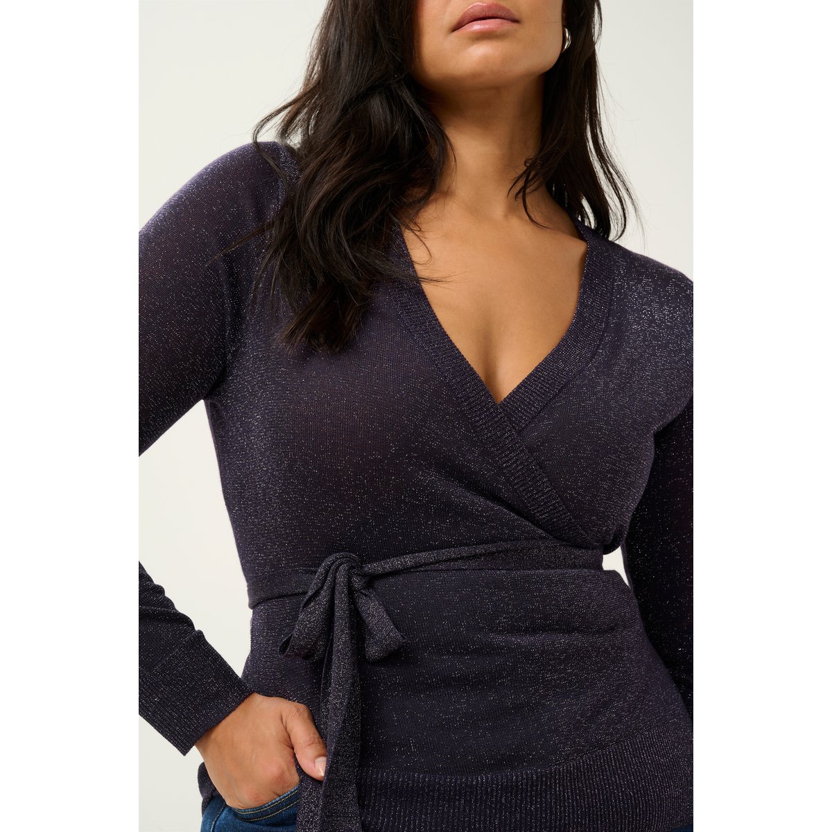 Knitted cardigan violet dawn purple, KAFFE CURVE