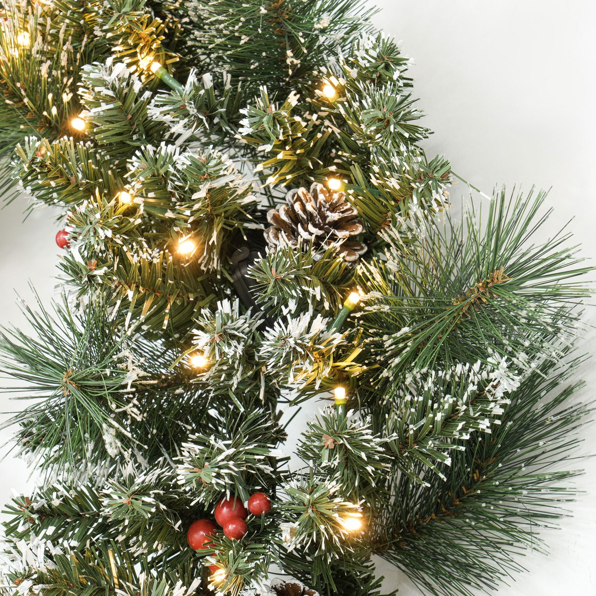 Couronne de Noël Plastique Vert vert, HOMCOM