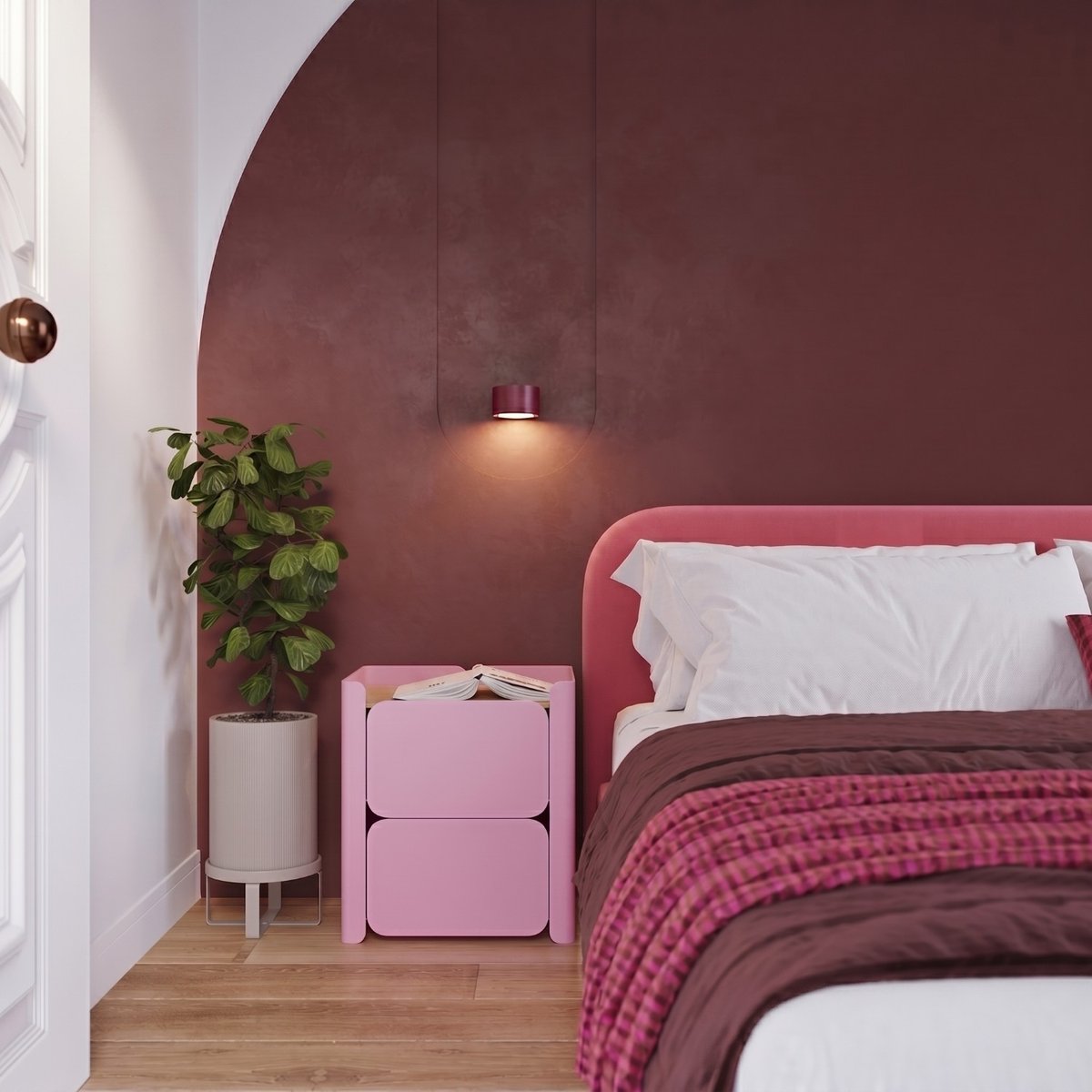 Applique murale Aluminium Bordeaux Gx53 1 MODO bordeaux, EDEN