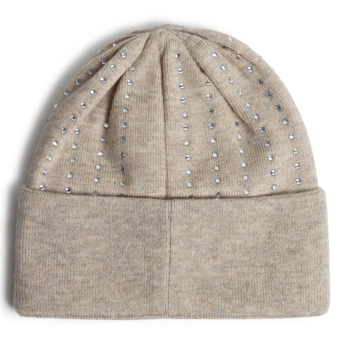Bonnet en tricot beige chine, DKNY