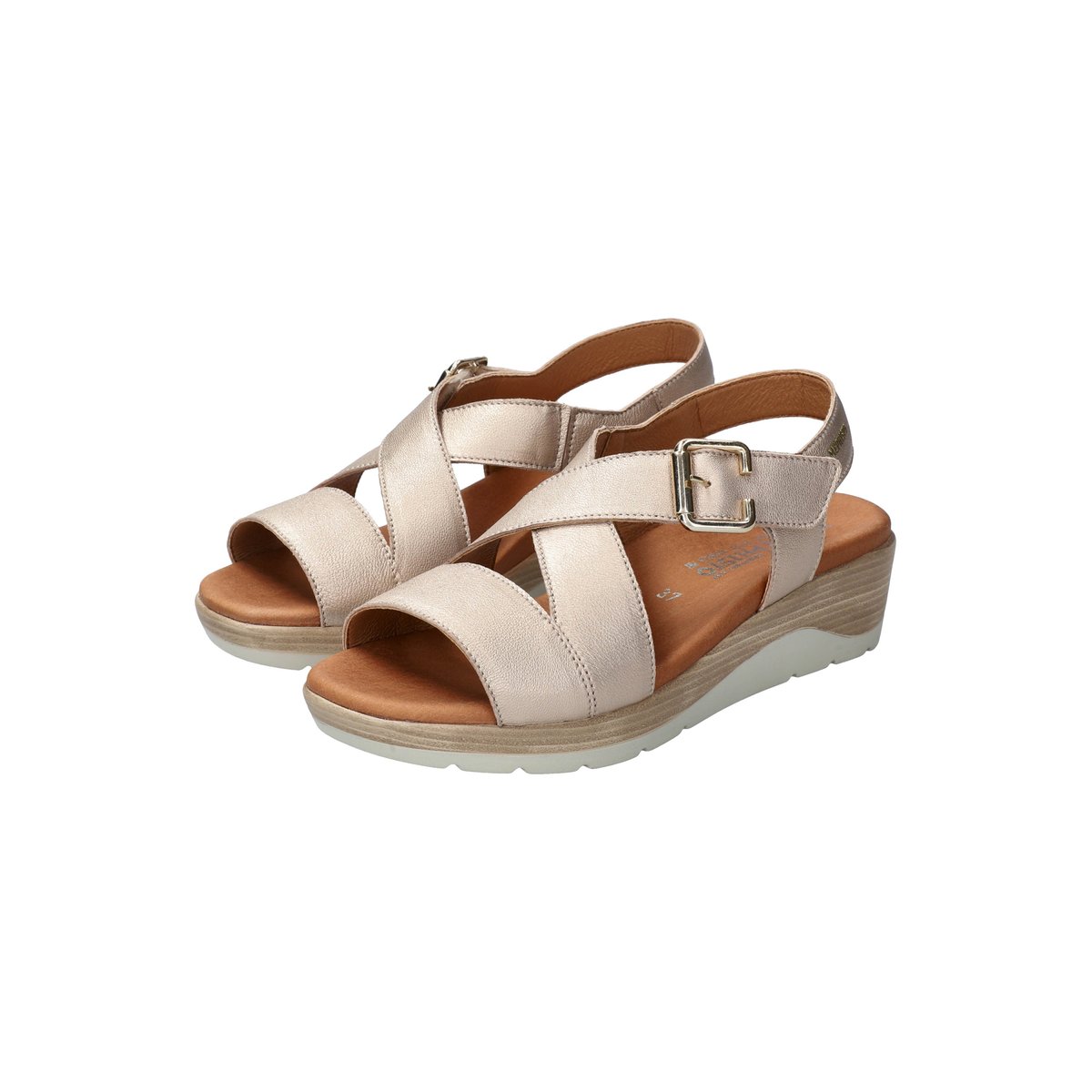 Sandales en cuir CLAUDINE gris platine p5142024, MEPHISTO