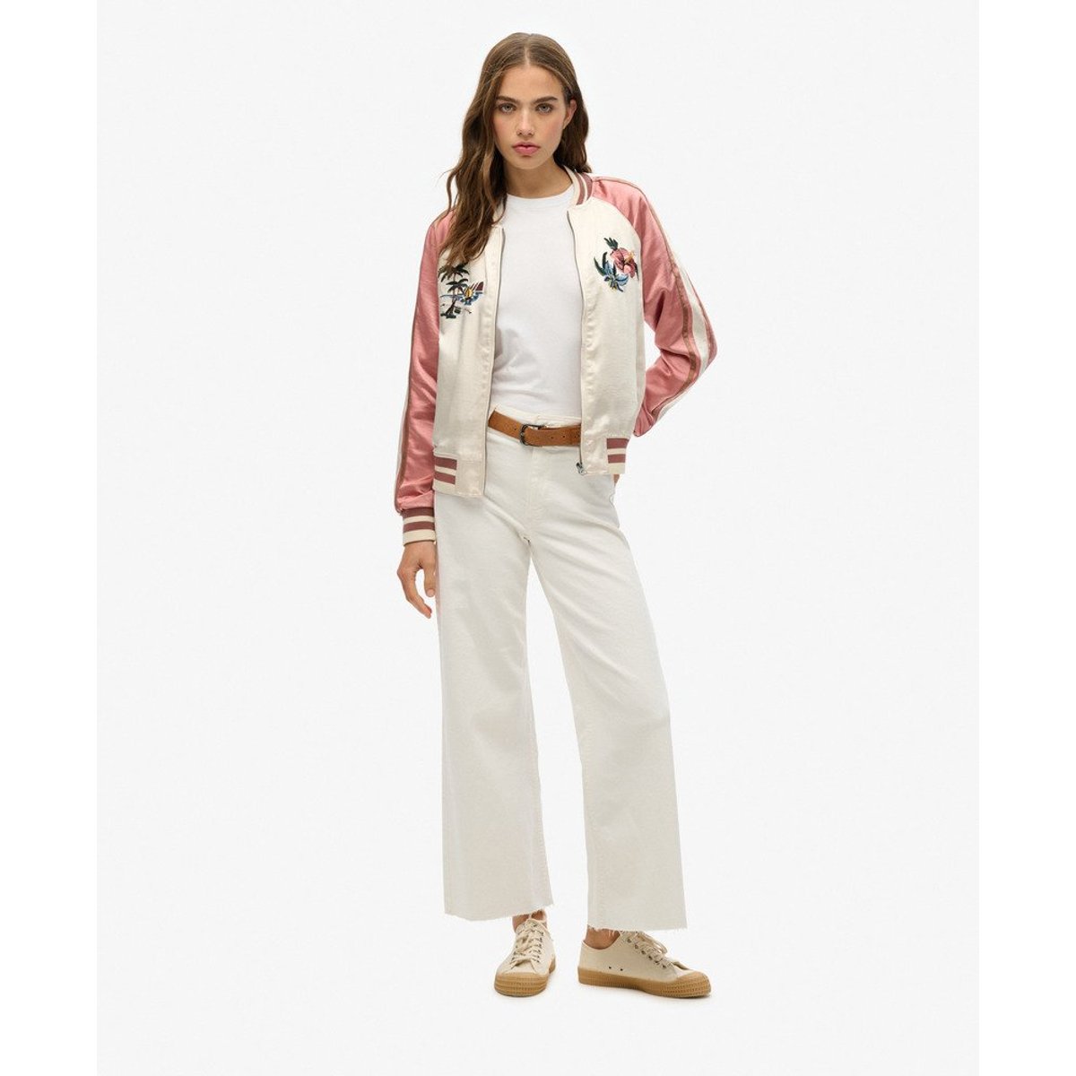 Bomber brodé Suikajan riz blanc, SUPERDRY