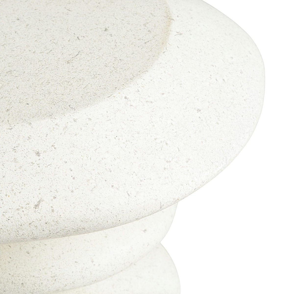 Bout de canapé blanc en fibre d'argile style japandi OTTA blanc, PIER IMPORT