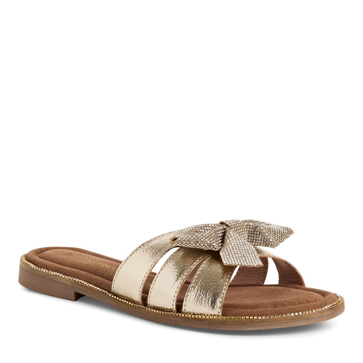 Mule en cuir multicolore gris platine, MARCO TOZZI