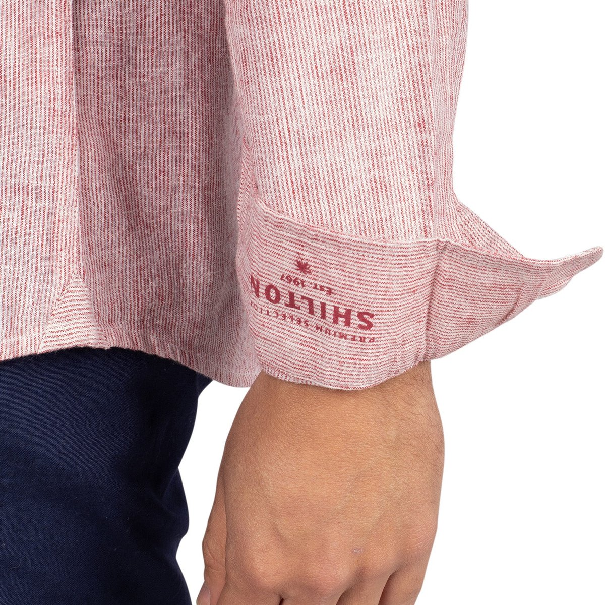 Chemise en lin trendy rouge, SHILTON