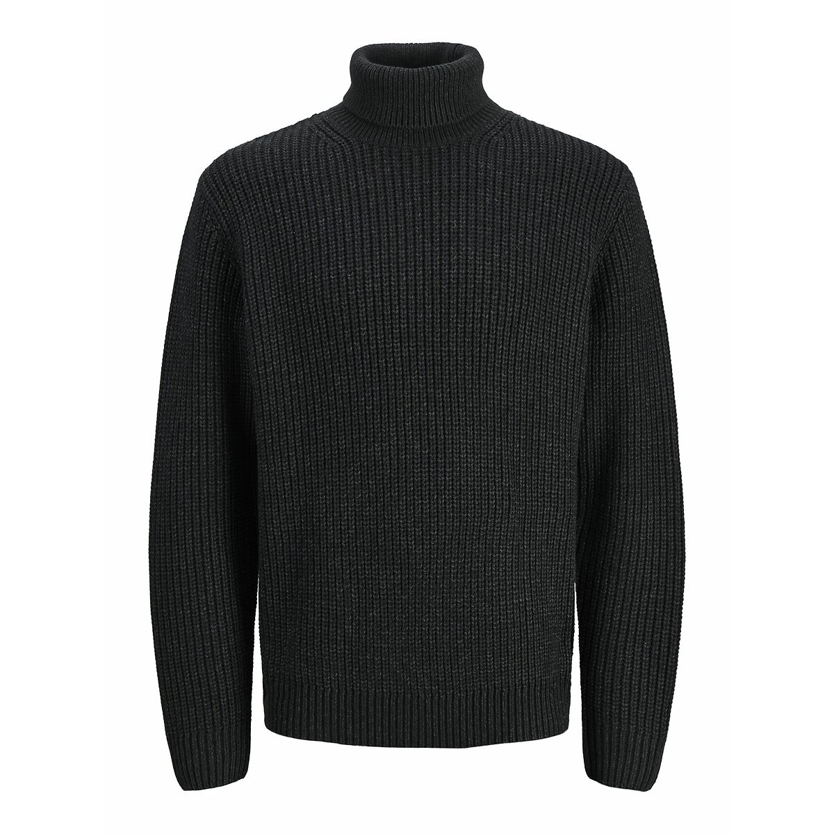 Pull col roulé en maille noir, JACK & JONES