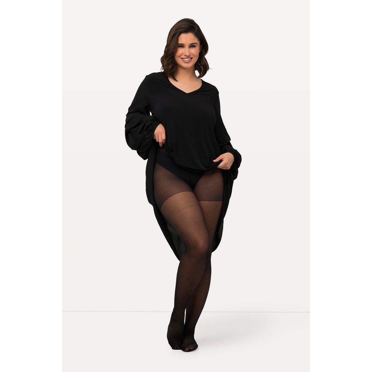 Collant au motif raffiné noir, ULLA POPKEN