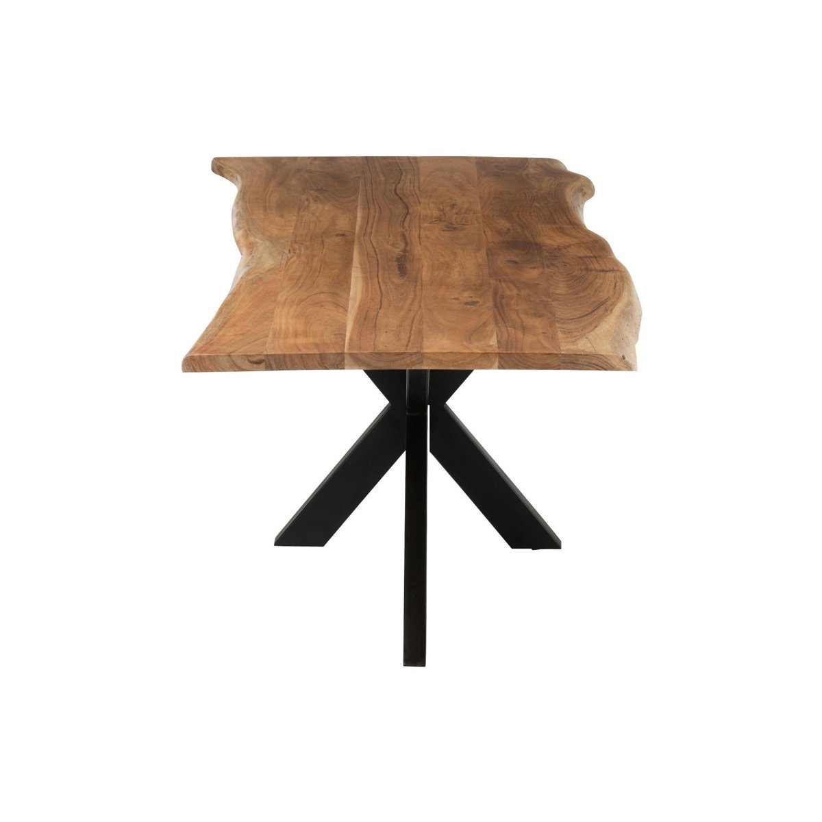 Table de salle à manger rectangulaire en acacia et métal noir L200 - EDGAR acacia naturel, HELLIN, DEPUIS 1862