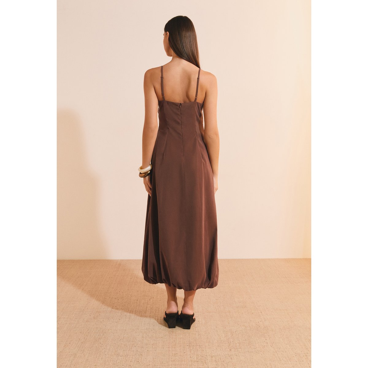 Robe longue boule PAMMY chocolat, ETAM