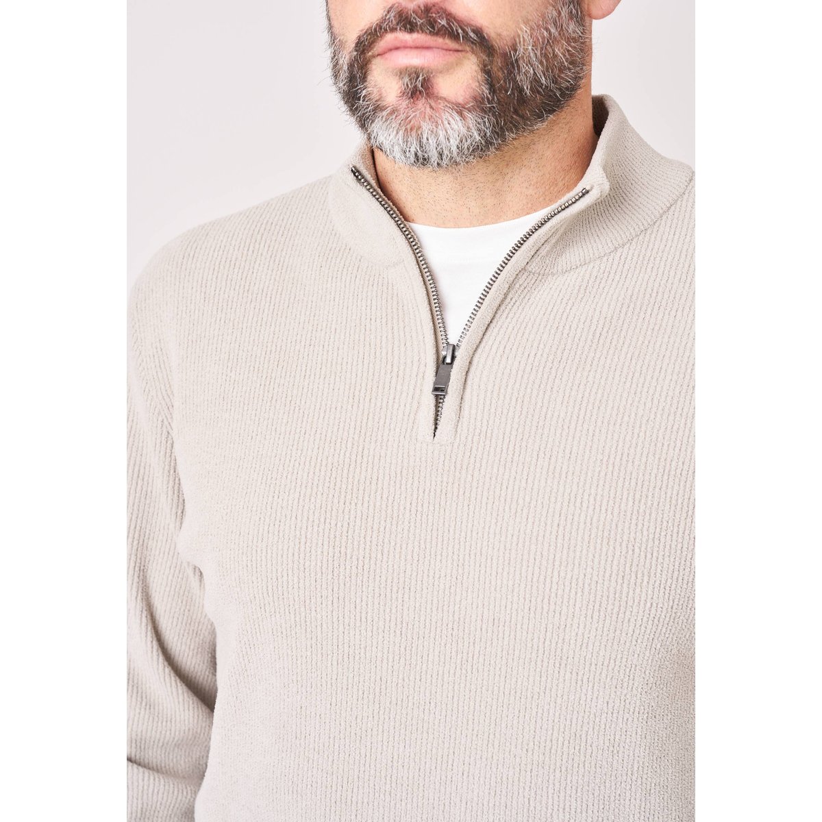 Pull homme en maille texturée RUNNUP chalk, DEELUXE