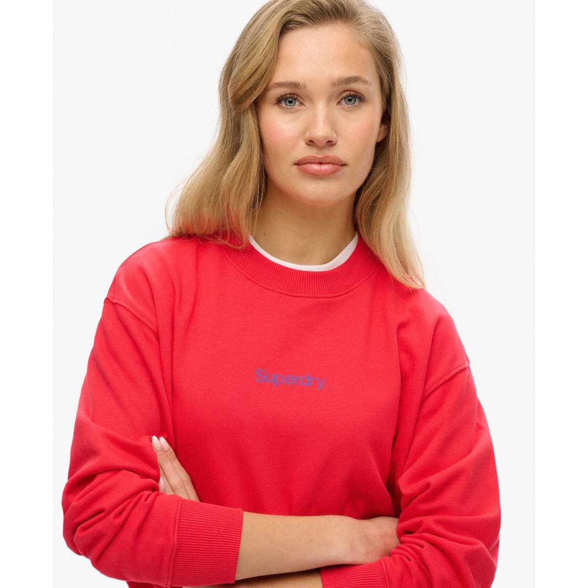 Sweat ras du cou à motif Core Logo City rose hyper flashy, SUPERDRY