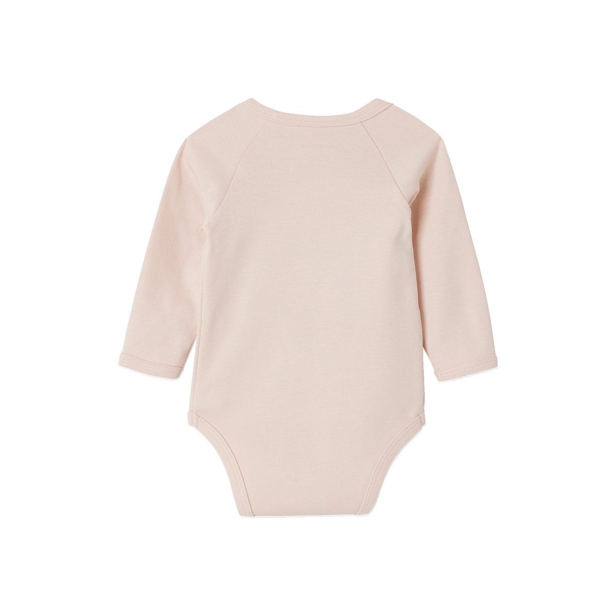 Lot 5 bodies "coeur" manches longues ouverture naissance en coton bio rose pâle, VERTBAUDET