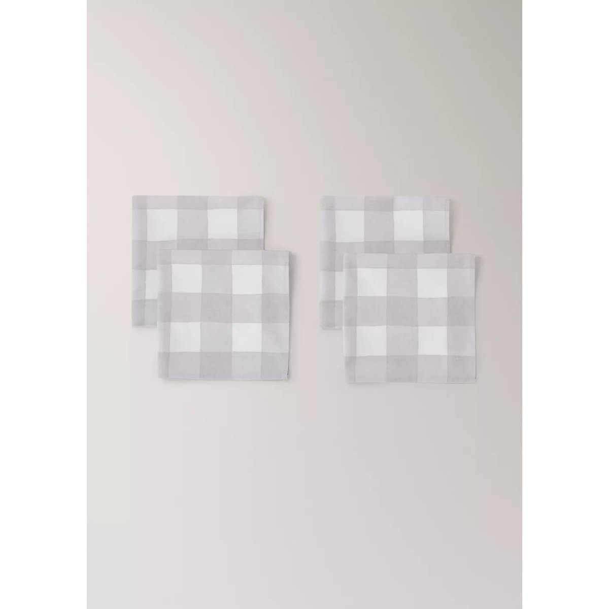 Serviettes de table en coton à imprimé vichy marron clair/pastel, MANGO HOME