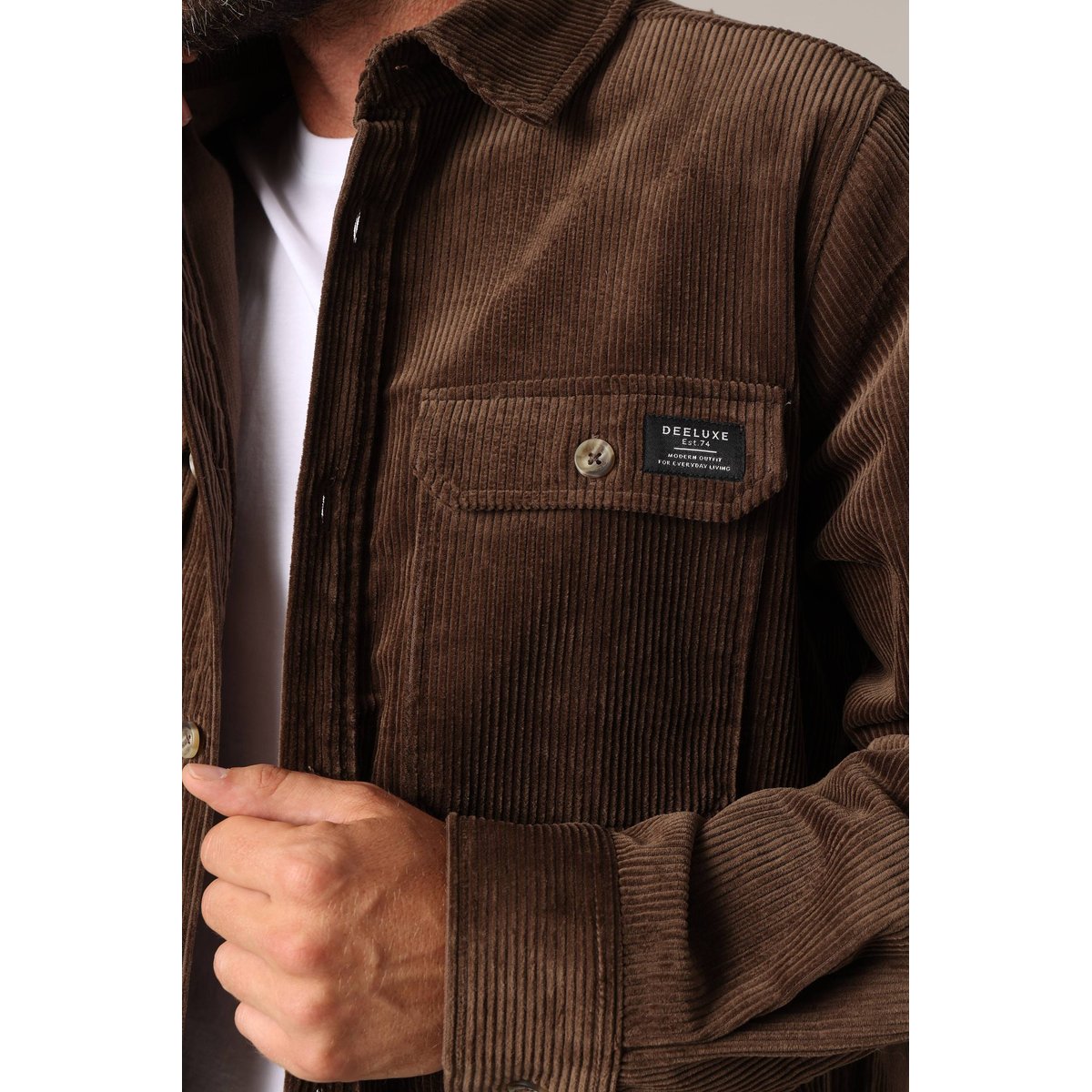 Surchemise en velours 100% coton ALINO espresso, DEELUXE