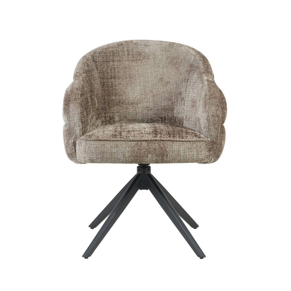 Chaise arrondie pivotante en tissu chenille (lot de 2) CORTINA greige, PIER IMPORT