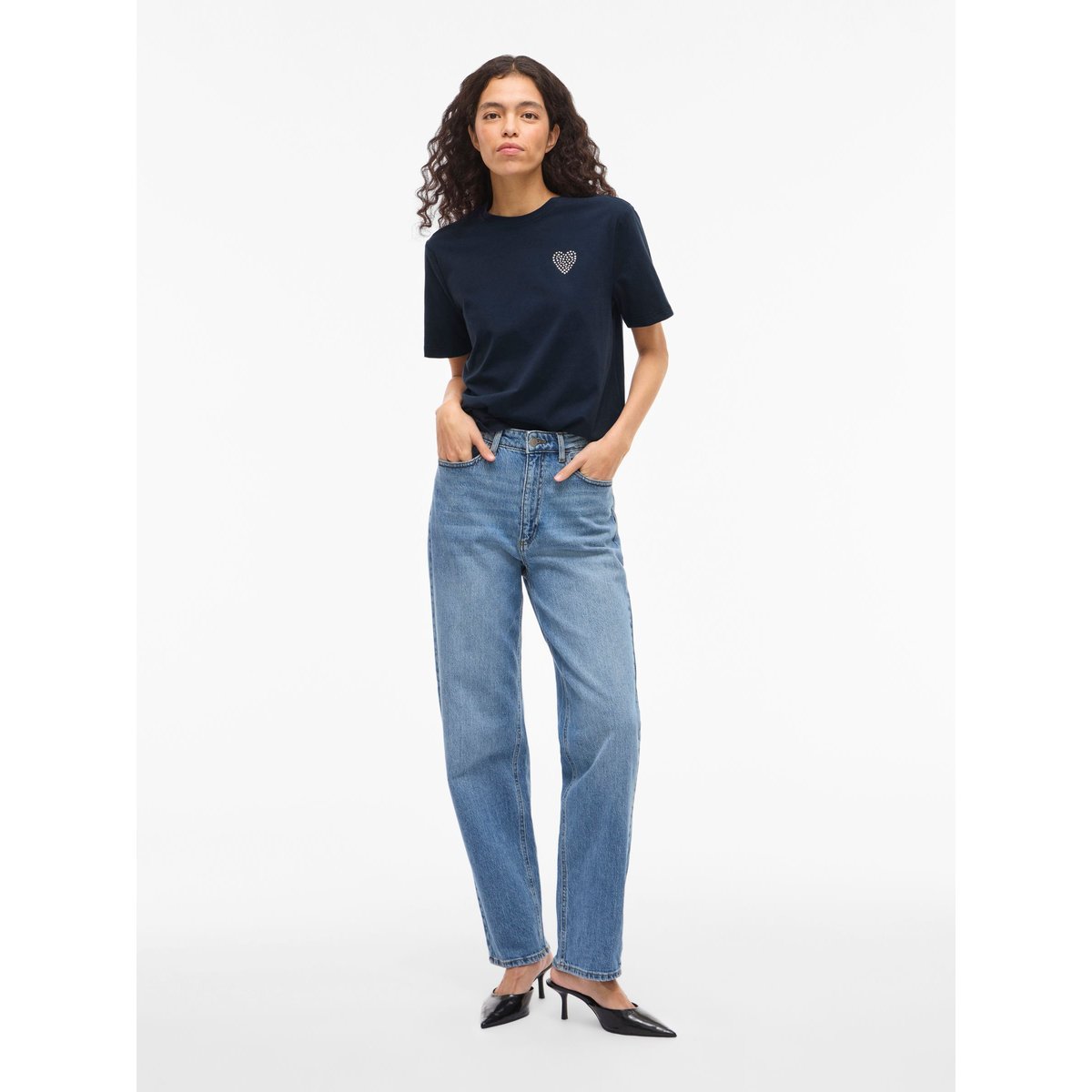 T-Shirt VISUNI - Coton navy blazer, VILA