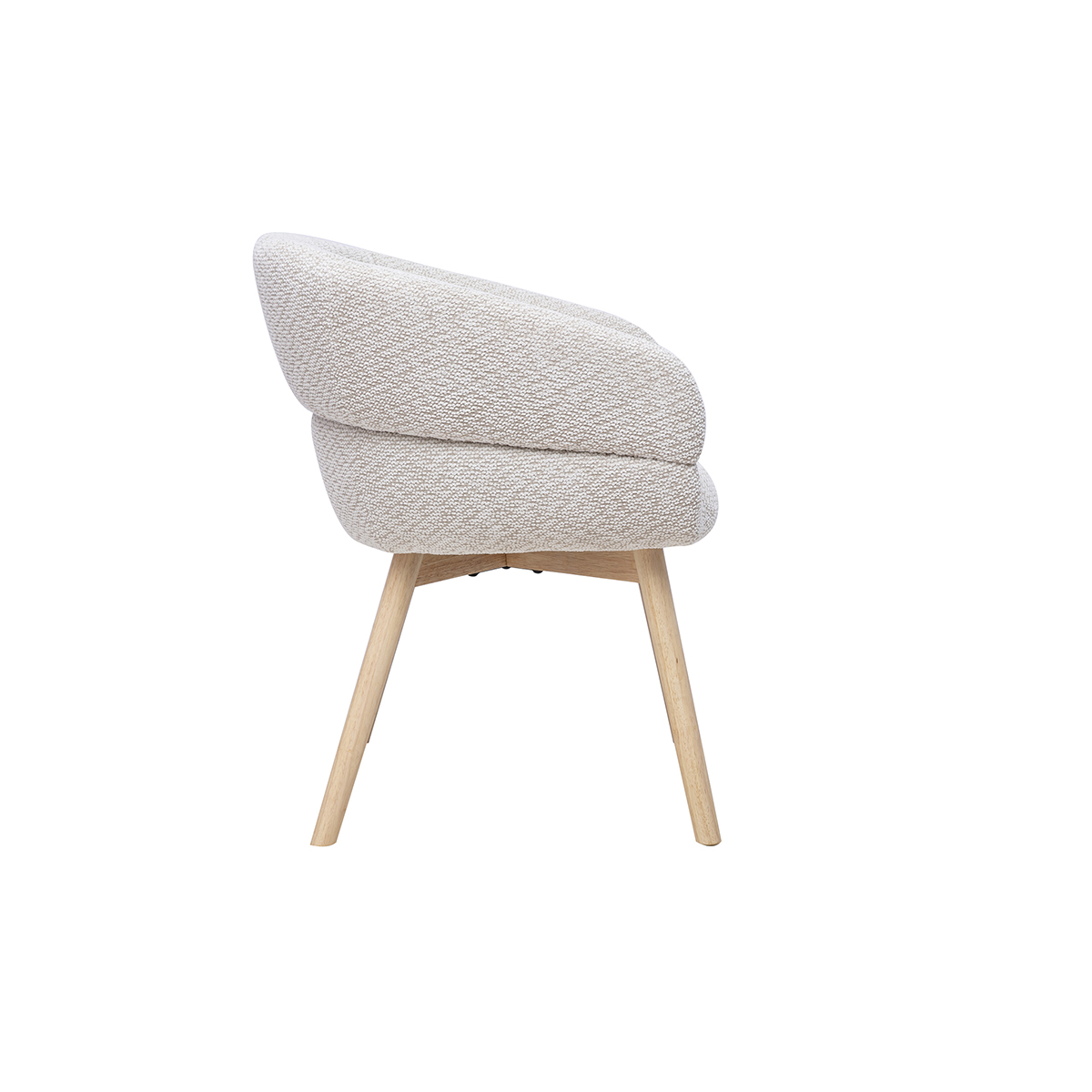 Chaises en tissu velours chenille beige et bois clair (lot de 2) TIGGY beige, MILIBOO