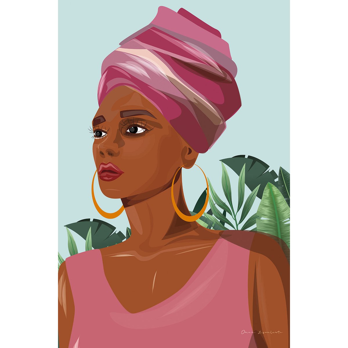 Tableau vintage femme Créole tableau alu dibond, HEXOA