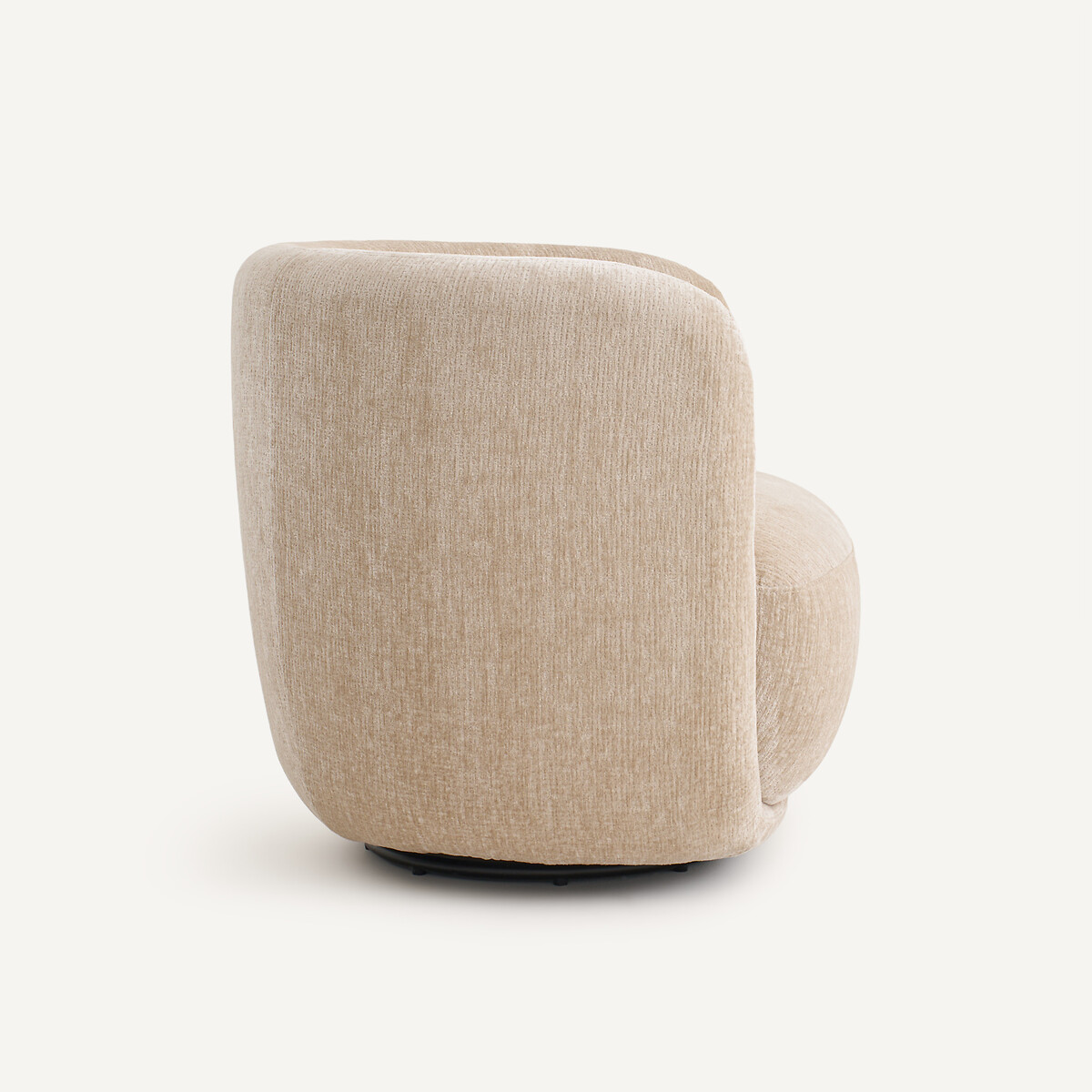 Sillón giratorio de terciopelo texturizado, BAIA beige escarchado, AM.PM