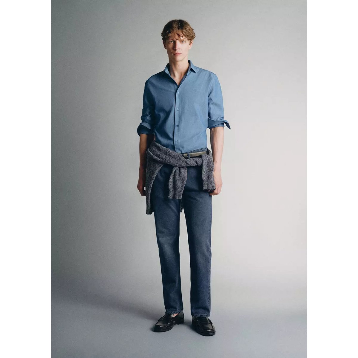 Chemise en jean 100 % coton bleu clair, MANGO MAN
