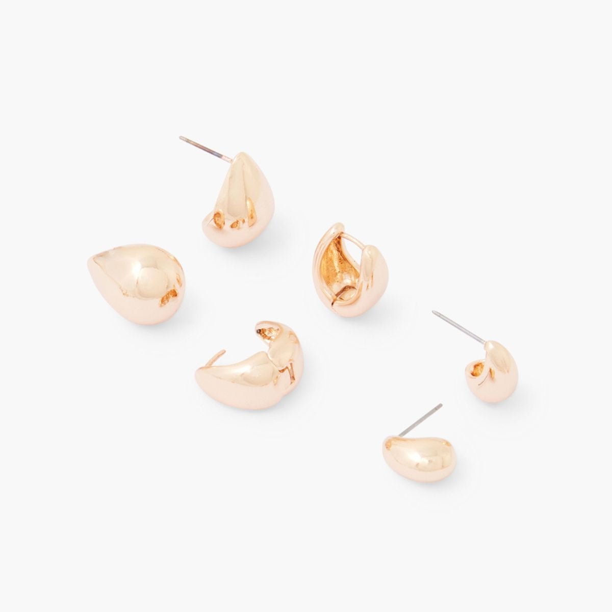 Set de 3 créoles gouttes doré, BALABOOSTE