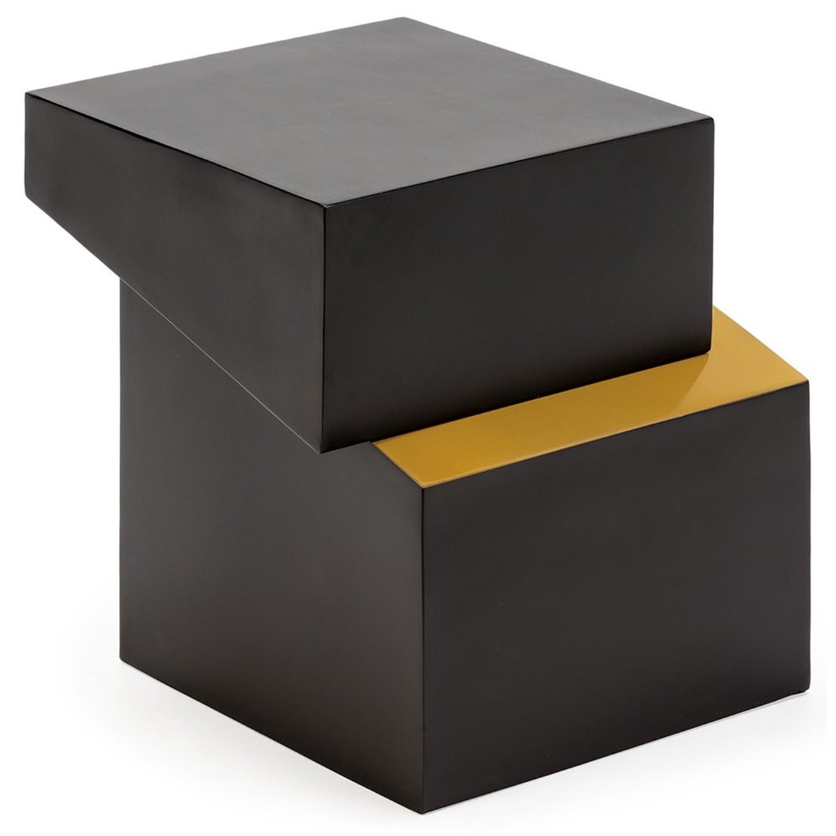Table d'appoint en métal design noir et doré, RECOLLECTION