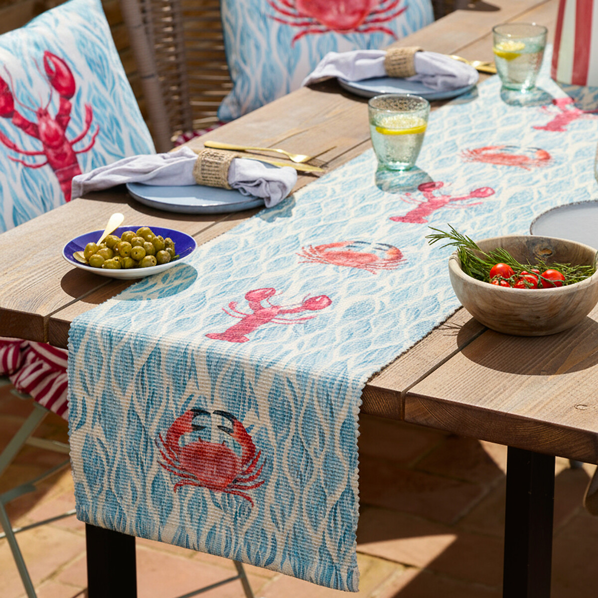Abersoch Indoor/Outdoor Table Runner - 35x180cm aquamarine, WYLDER