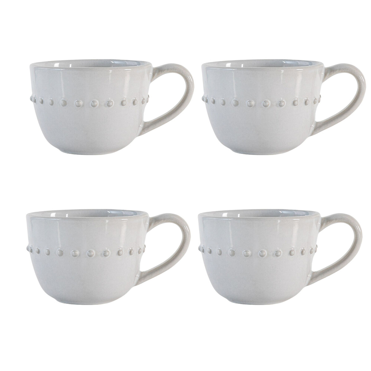 Set of 4 Harville Beaded Mugs cream, ÉDITÉ