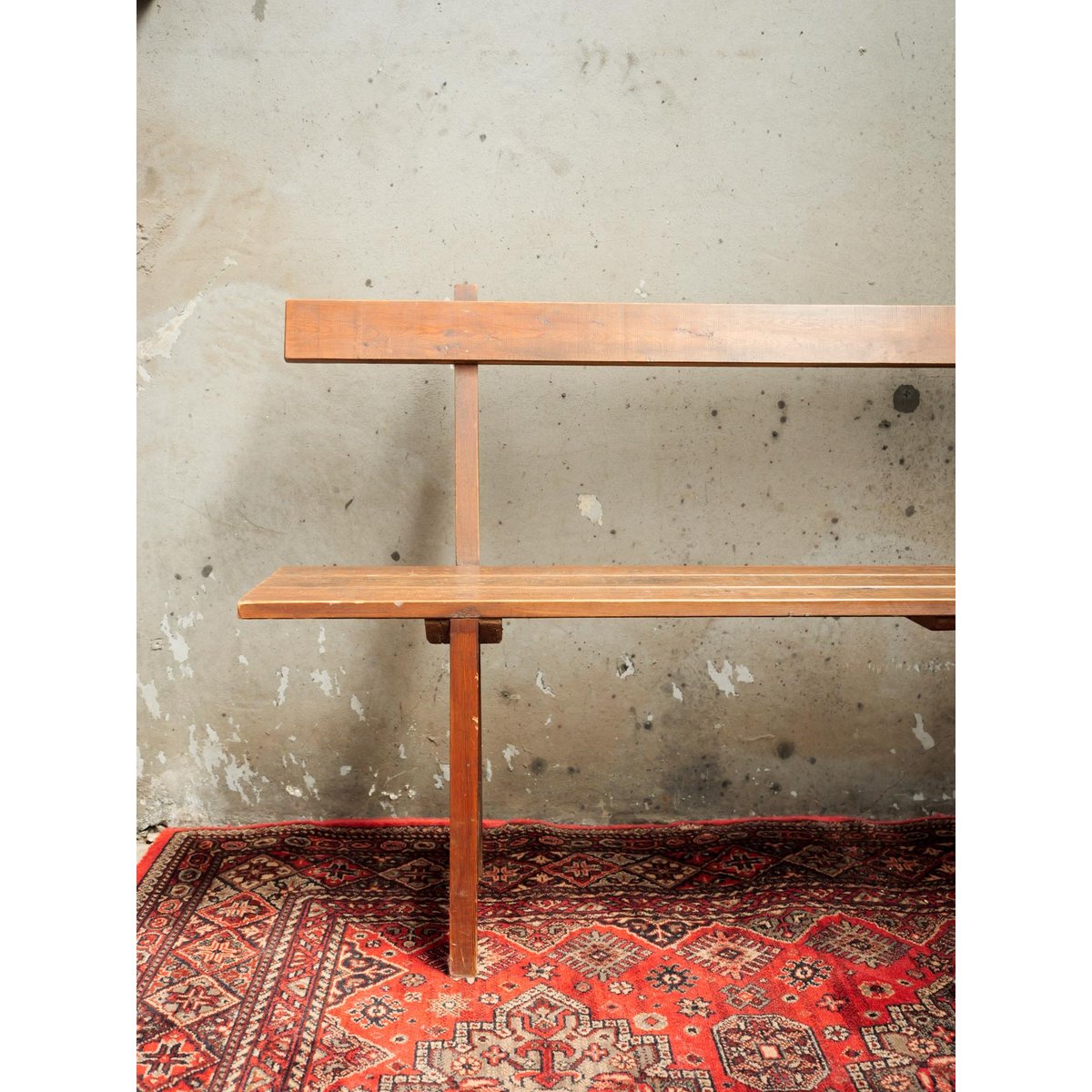Banc en bois Antoine N°439 - Bon état bois foncé, DEBONGOUT