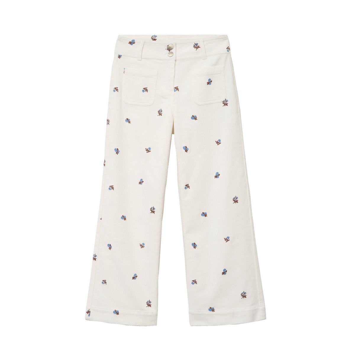 Pantalon bootcut taille haute velours blanc, CACHE CACHE