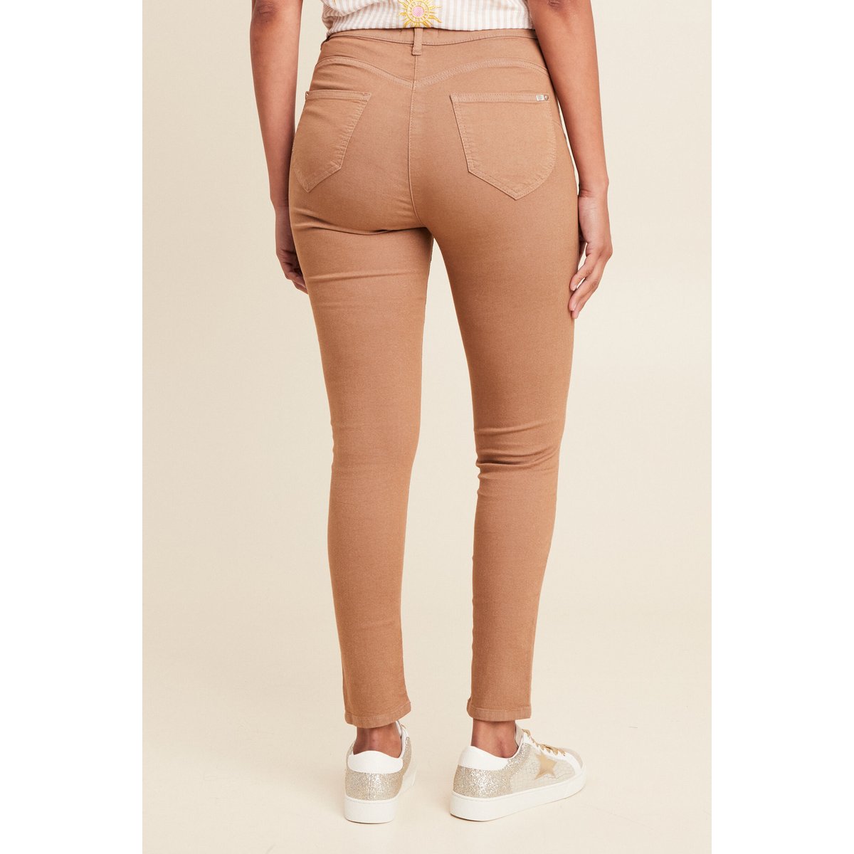 Pantalon léger taille haute 7/8ème marron, BREAL
