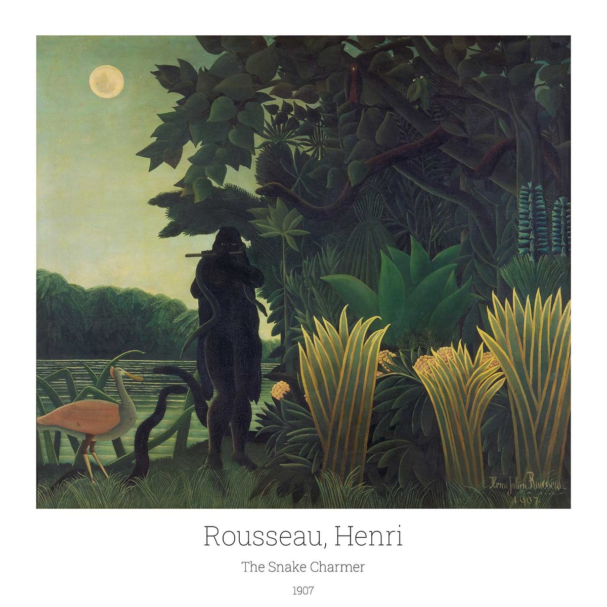 Tableau célèbre le Charmeur de Serpent d' Henri Rousseau tableau alu dibond, HEXOA